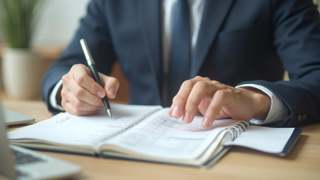 Человек составляет личный бюджет в офисе